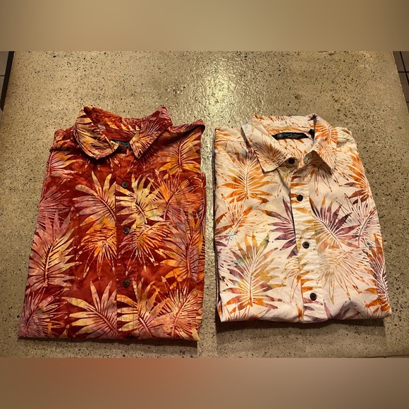 Pete Huntington Lot Of (2) Bali Aloha Hawaiian Shirt Medium Tropical Mens (E) - Picture 1 of 16